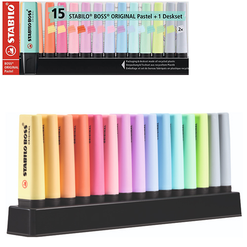 PACK STABILO (15) 13 Colores Pastel + 2 grises
