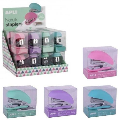 Mini Grapadora Colores Pastel APLI