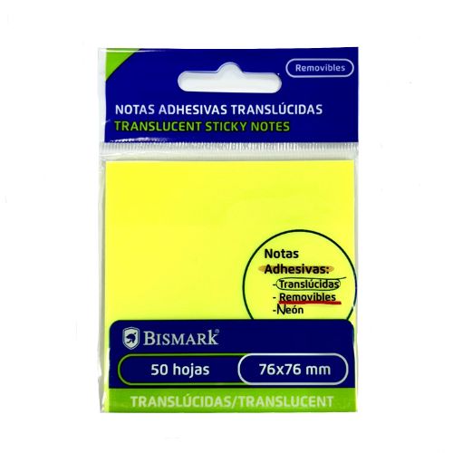 Notas Adhesivas Transparentes AMARILLO NEÓN