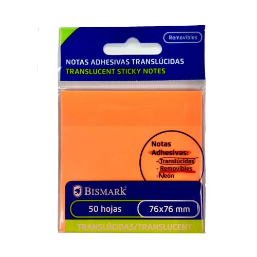 Notas Adhesivas Transparentes NARANJA NEÓN