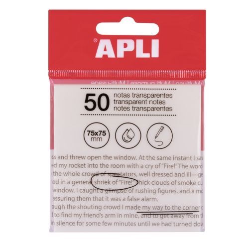 Notas Adhesivas Transparentes BLANCAS APLI