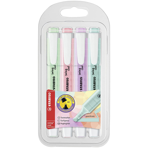 Pack (4) Stabilo Swing Cool Pastel 275/4-08