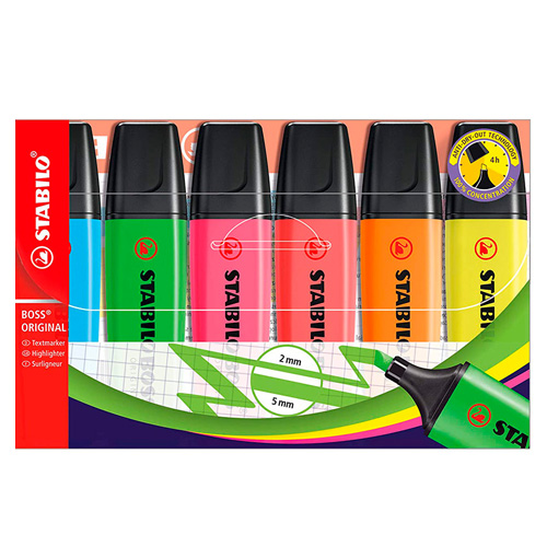 PACK STABILO BOSS FLUOR X6