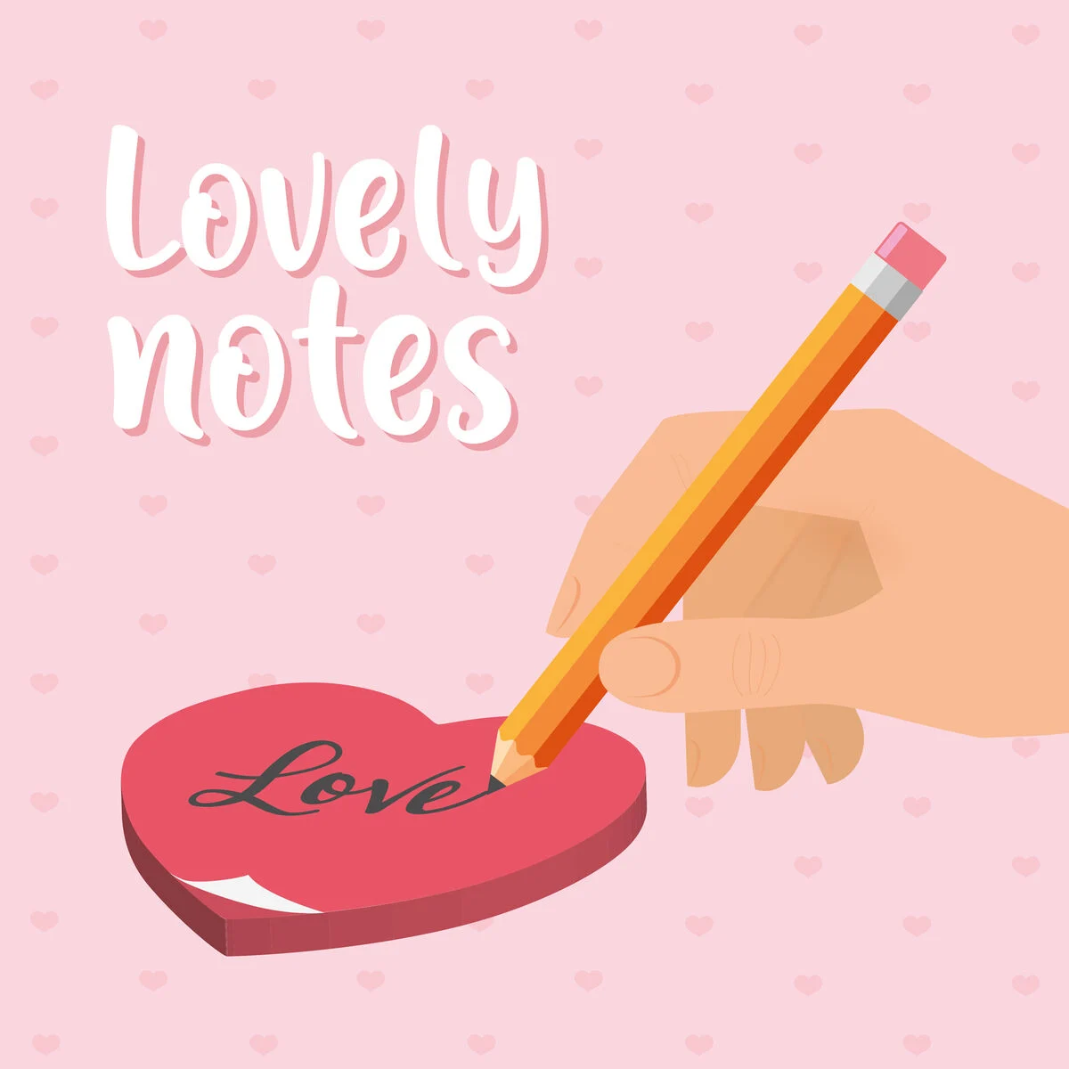 Cubo de Notas Adhesivo Heart - Lovely Notes