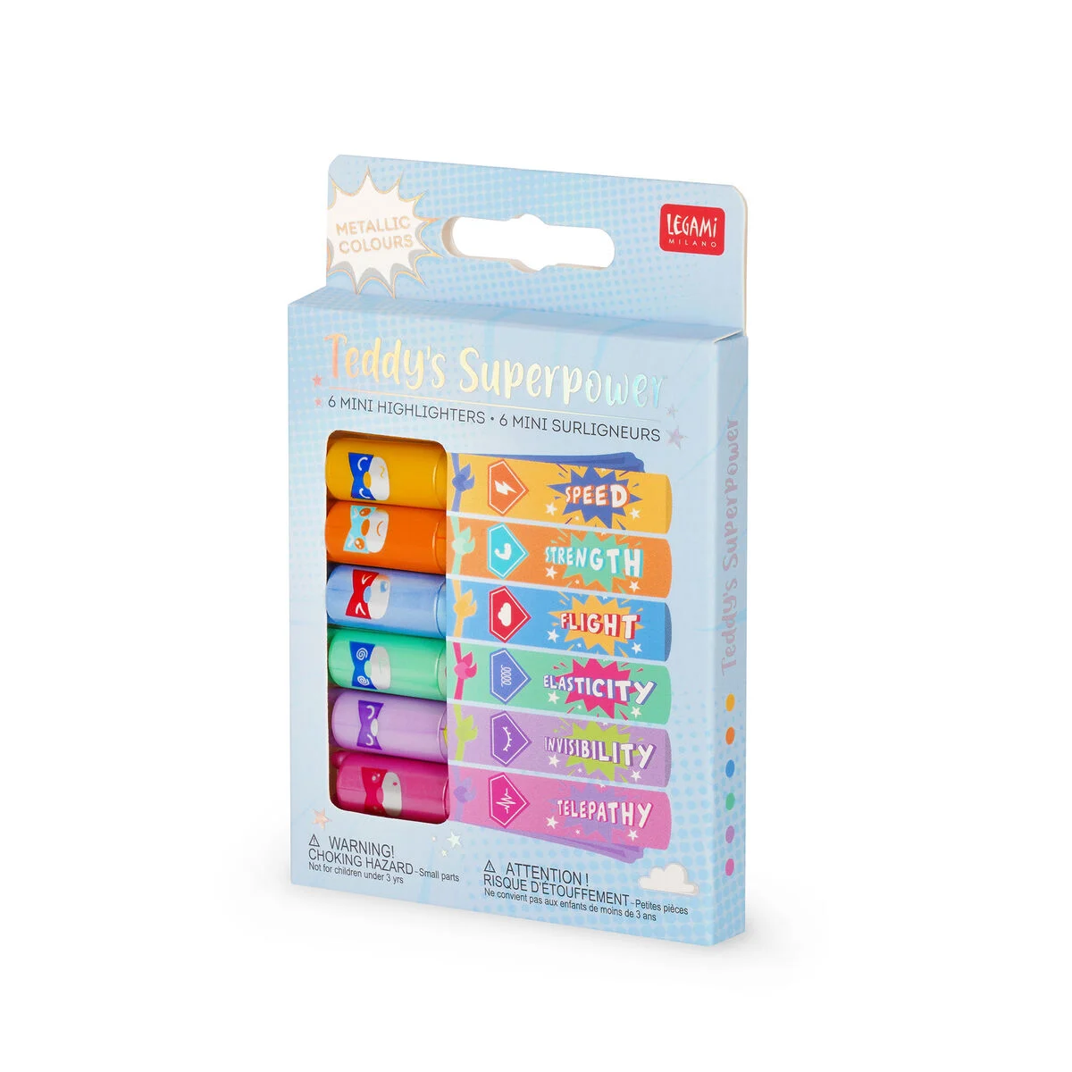 Set de 6 Mini Subrayadores - Teddy's Superpower