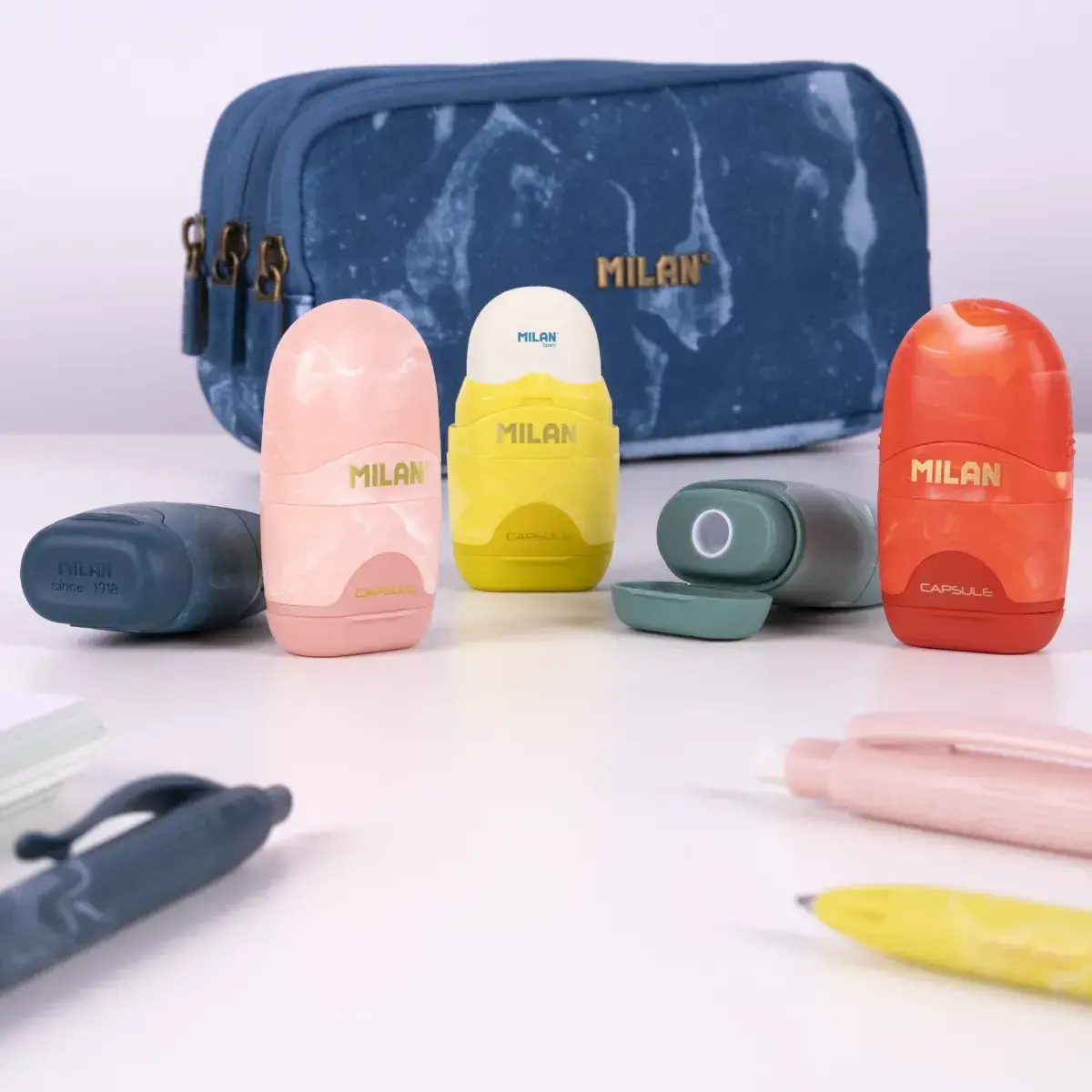 sacapuntas + goma mármol